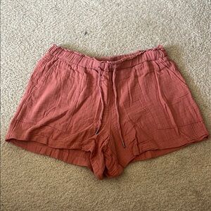 High Waist Terracotta Casual Shorts